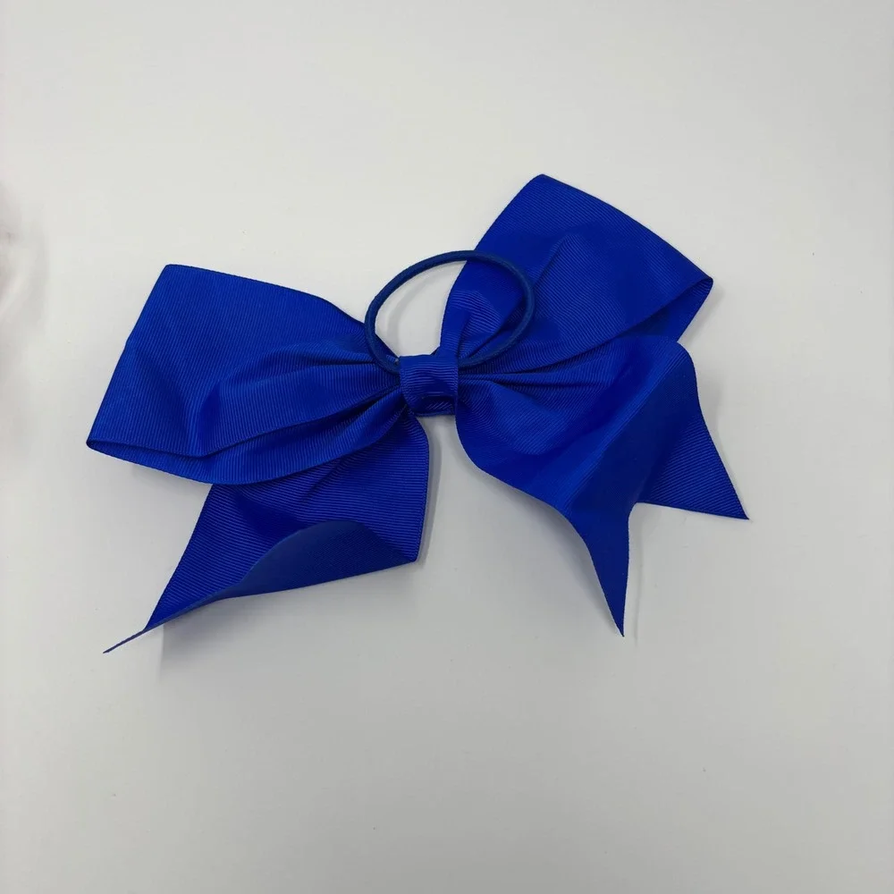Cheer Bow Women Girls OS Blue Paw Print Grosgrain Ribbon Hair‎ Accessory